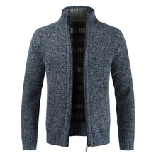 Load image into Gallery viewer, Mens Cardigan Autumn Winter Warm Thick Sweater Casual Knitwear Wind Breaker Jacket Stand Collar Overcoat Men Zipper Knitted Coat