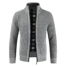 Load image into Gallery viewer, Mens Cardigan Autumn Winter Warm Thick Sweater Casual Knitwear Wind Breaker Jacket Stand Collar Overcoat Men Zipper Knitted Coat