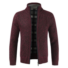 Load image into Gallery viewer, Mens Cardigan Autumn Winter Warm Thick Sweater Casual Knitwear Wind Breaker Jacket Stand Collar Overcoat Men Zipper Knitted Coat