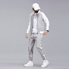 Load image into Gallery viewer, 2019 Men's sportswear suit sweatshirt tracksuit muscle Fitness casual active Zipper outwear training clothes men sets